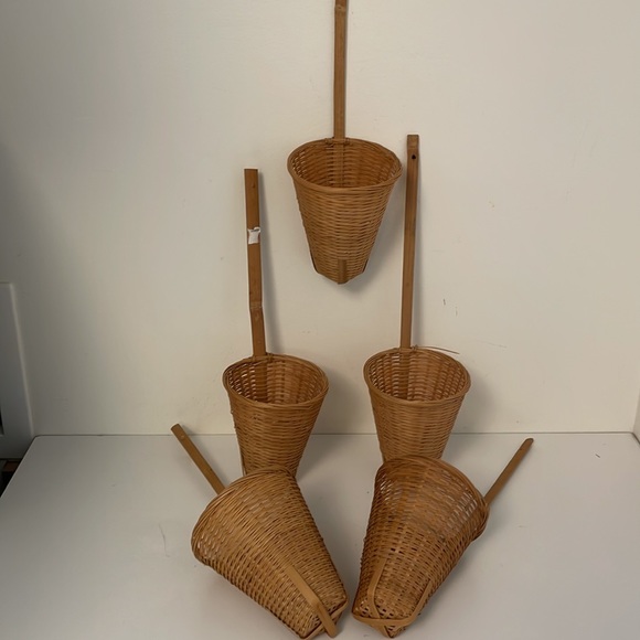 Bamboo/Wicker Cone Baskets - Picture 1 of 10
